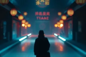 码头夜里亮着灯的调度办公室窗景