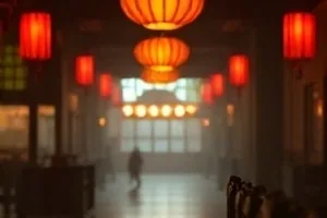 听证会现场的木质长桌与卷宗